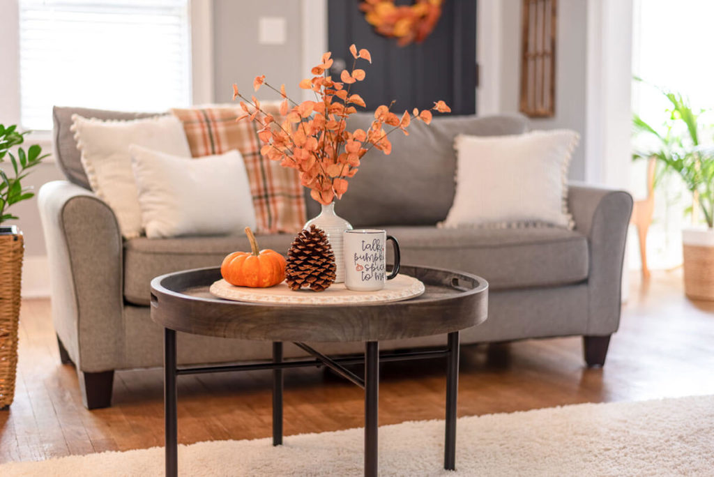 Cozy living room decorated for fall Cozy living room decorated for fall